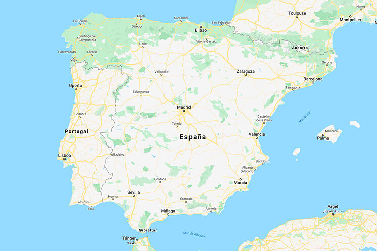 Mapa de españa. Xuexi-Xibanyayu.es